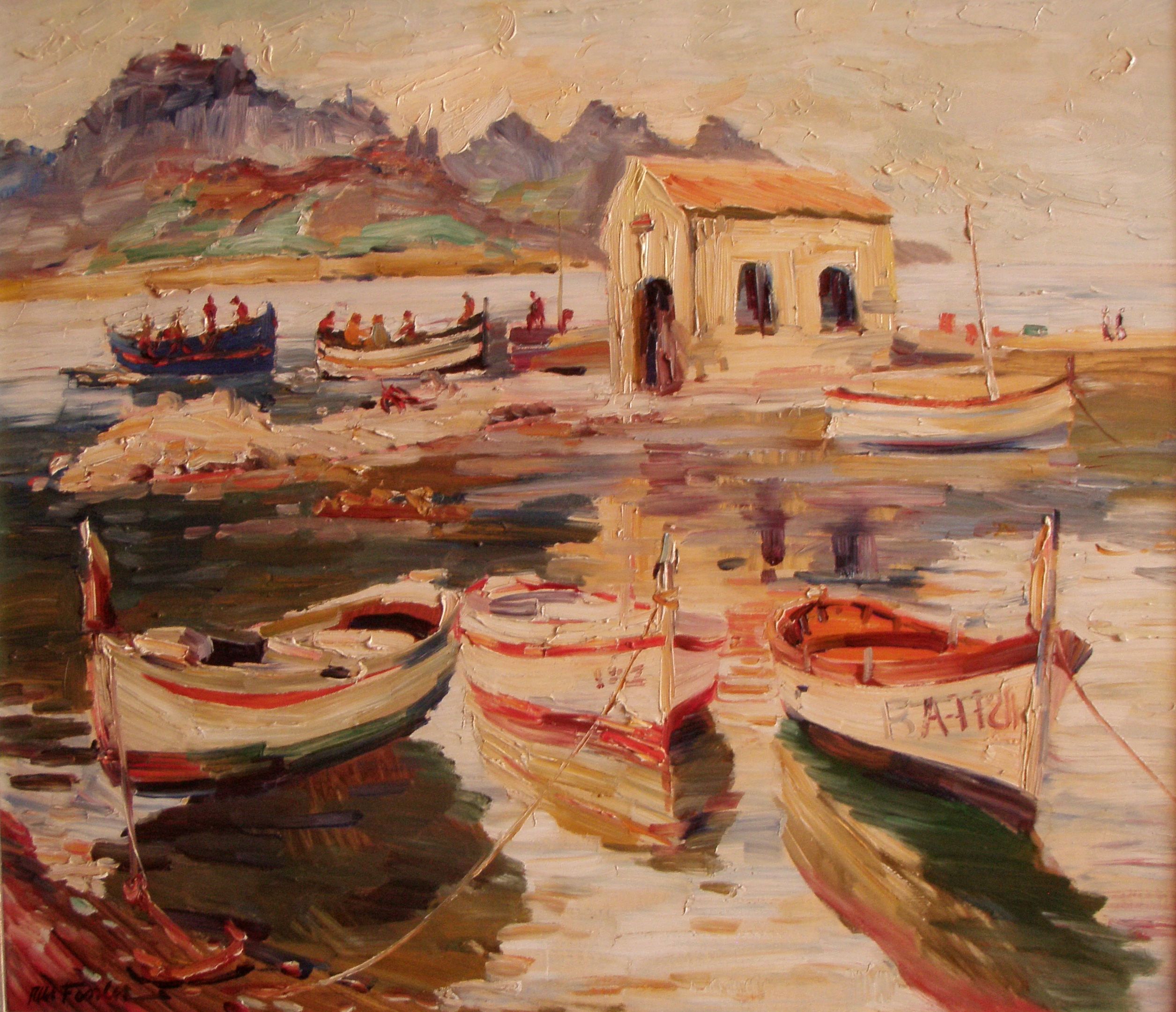 Albert Fessler (1908 - 1978) -  Port de Selva - Kapelle am Hafen 1968 - 89 € mtl./K 1450 €