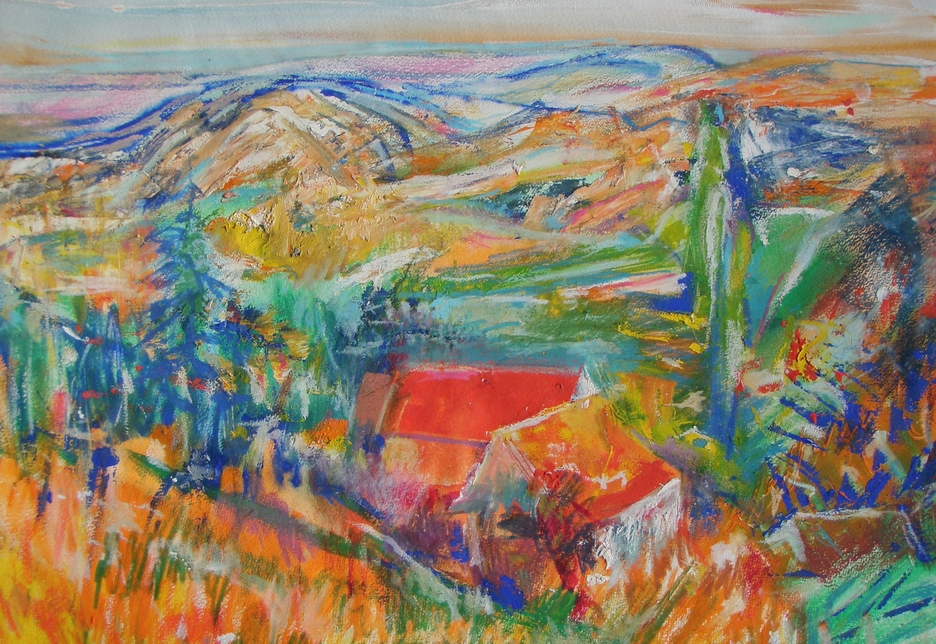 Klaus Kusche (1931 - 1997) - Blick ins Tal - 39,5 x 56 cm - um 1975  - 99 € mtl./K 1650 €