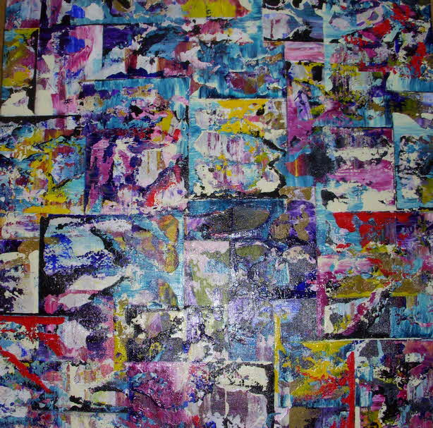 Sarice Brudet - 2008/2018 - STRUCTURED SPACE V - Acryl auf Leinwand - 70 x 72 x 5 cm  - 89 € mtl./K 1350 €