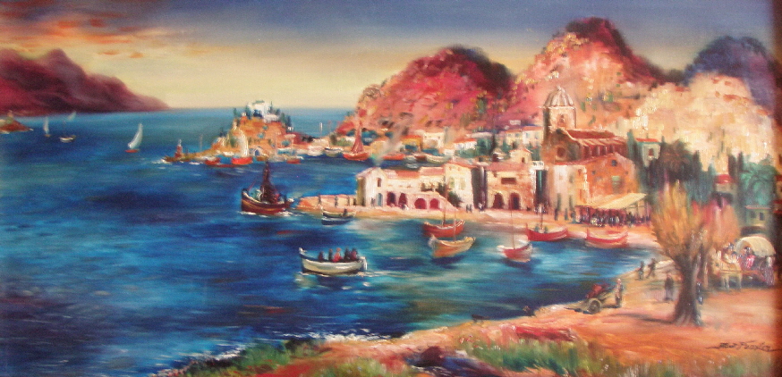 Albert Fessler (1908 - 1978) -  Hafen von Cadaques 1964 - 89 € mtl./K 1450 €