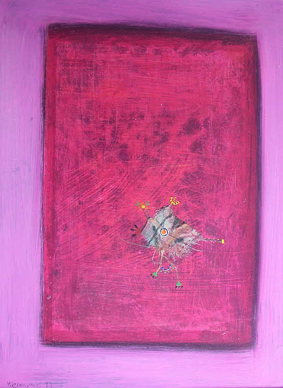 Michael Hieronymus -  ? Haben Schmetterlinge ein Gewissen - Collage in Acryl - Heilbronn 1993 - 45 x 35 x 3 cm  - 89 € mtl./K 1250 €