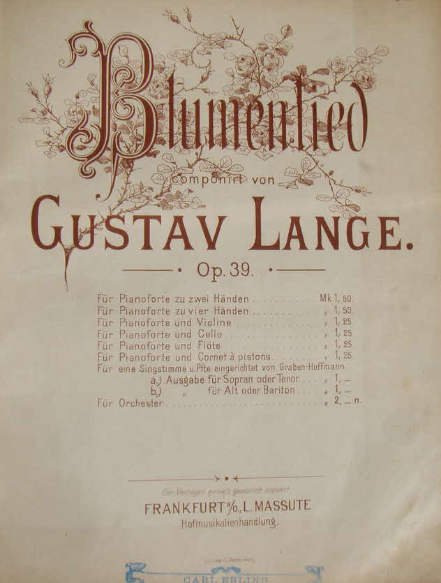 Gustav Fredrik Lange (* 22. Februar 1861 in Fredrikshald; � 11. Februar 1939 in Oslo) war ein norwegischer Geiger, Komponist und Musikp�dagoge. Von 1878 bis 1883 studierte er in Stockholm Violine bei C. J. Lindberg und Komposition bei F. V. L. Morcman.  Er setzte seine Violinausbildung bei Hubert L�onard in Paris und bei �mile Sauret in Berlin fort  - 39 € mtl./K 350 €
