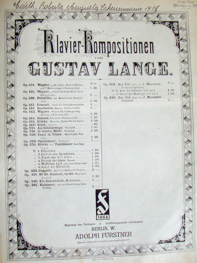 Gustav Fredrik Lange (* 22. Februar 1861 in Fredrikshald; � 11. Februar 1939 in Oslo) war ein norwegischer Geiger, Komponist und Musikp�dagoge. Von 1878 bis 1883 studierte er in Stockholm Violine bei C. J. Lindberg und Komposition bei F. V. L. Morcman.  Er setzte seine Violinausbildung bei Hubert L�onard in Paris und bei �mile Sauret in Berlin fort.
