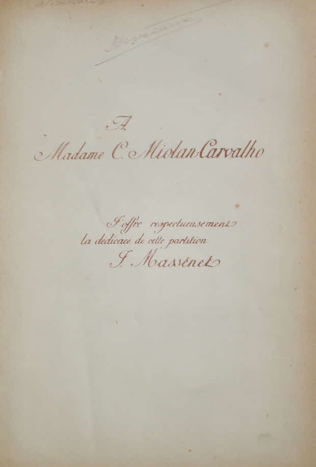 Jules �mile Fr�d�ric Massenet (* 12. Mai 1842 in Montaud bei Saint-�tienne; � 13. August 1912 in Paris) war ein franz�sischer Opernkomponist.

Manon - Oper in f�nf Akten, erste Auff�hrung Paris 1884 - 39 € mtl./K 350 €