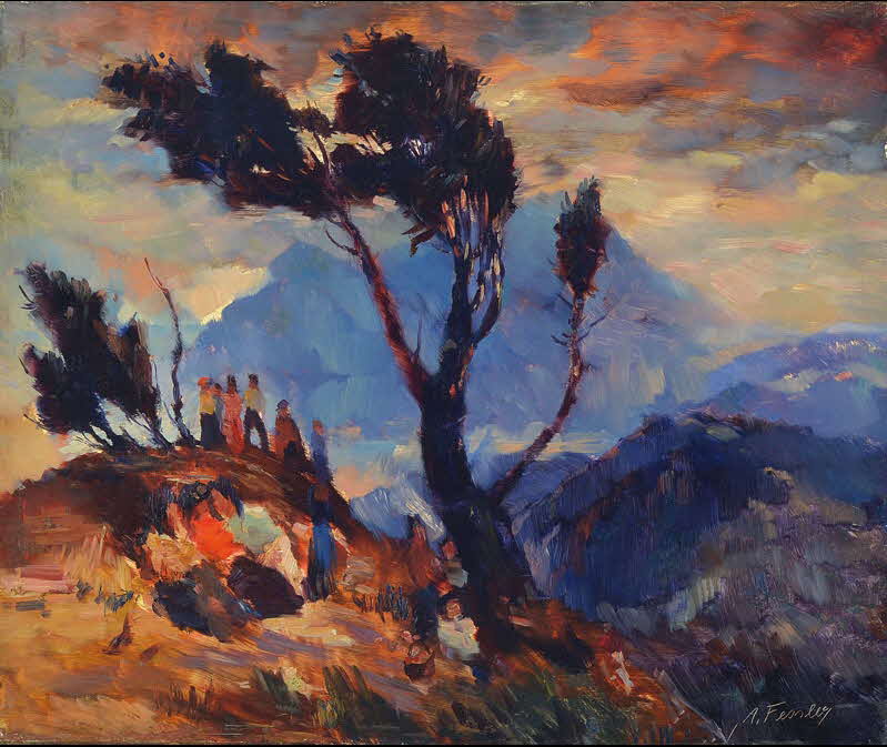 Albert Fessler (1908 - 1978) -  Menschen in den Bergen um Cadaques - 1965 - 50 x 60 cm - 89 € mtl./K 1450 €