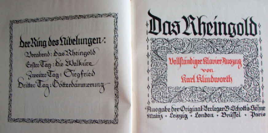 Richard Wagner (1813-1883)  Das Rheingold   Libretto November 1852   Musik September 1854   Erstauff�hrung 22.September 1869 M�nchen - 39 € mtl./K 350 €
